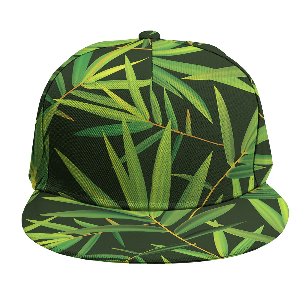 Green Bamboo Leaf Pattern Print Snapback Cap