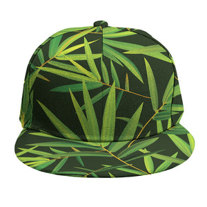 Green Bamboo Leaf Pattern Print Snapback Cap