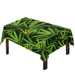Green Bamboo Leaf Pattern Print Tablecloth