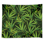 Green Bamboo Leaf Pattern Print Tapestry
