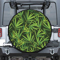 Green Bamboo Leaf Pattern Print Tire Cover