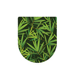 Green Bamboo Leaf Pattern Print Toilet Lid Cover