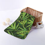 Green Bamboo Leaf Pattern Print Towel