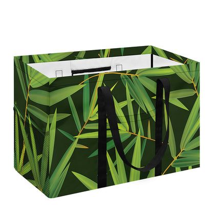 Green Bamboo Leaf Pattern Print Utility Tote Bag