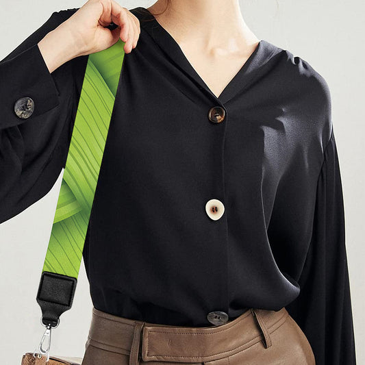 Green Bamboo Print Bag Strap