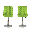 Green Bamboo Print Bar Stool Covers