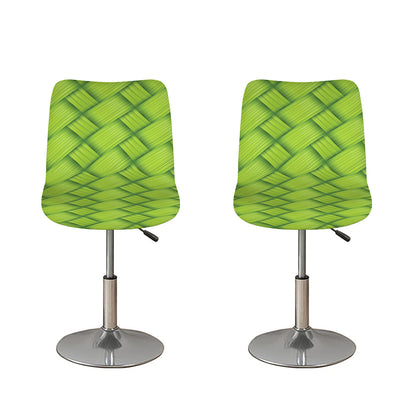 Green Bamboo Print Bar Stool Covers