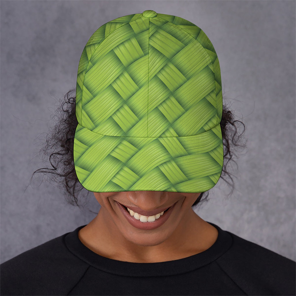 Green Bamboo Print Baseball Cap