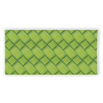 Green Bamboo Print Beach Towel