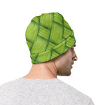 Green Bamboo Print Beanie