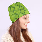 Green Bamboo Print Beanie