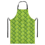 Green Bamboo Print Bib Apron With Pocket