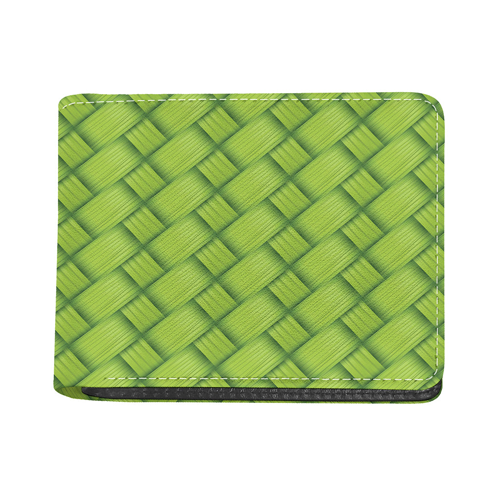 Green Bamboo Print Bifold Wallet