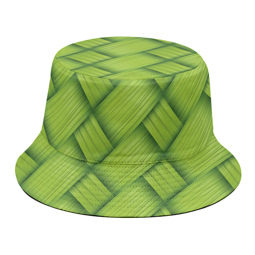 Green Bamboo Print Bucket Hat