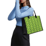 Green Bamboo Print Canvas Tote Bag