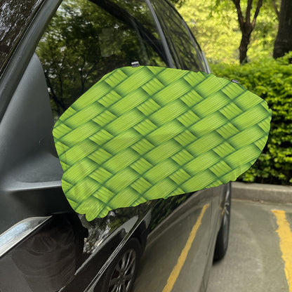 Green Bamboo Print Car Side Mirror Covers