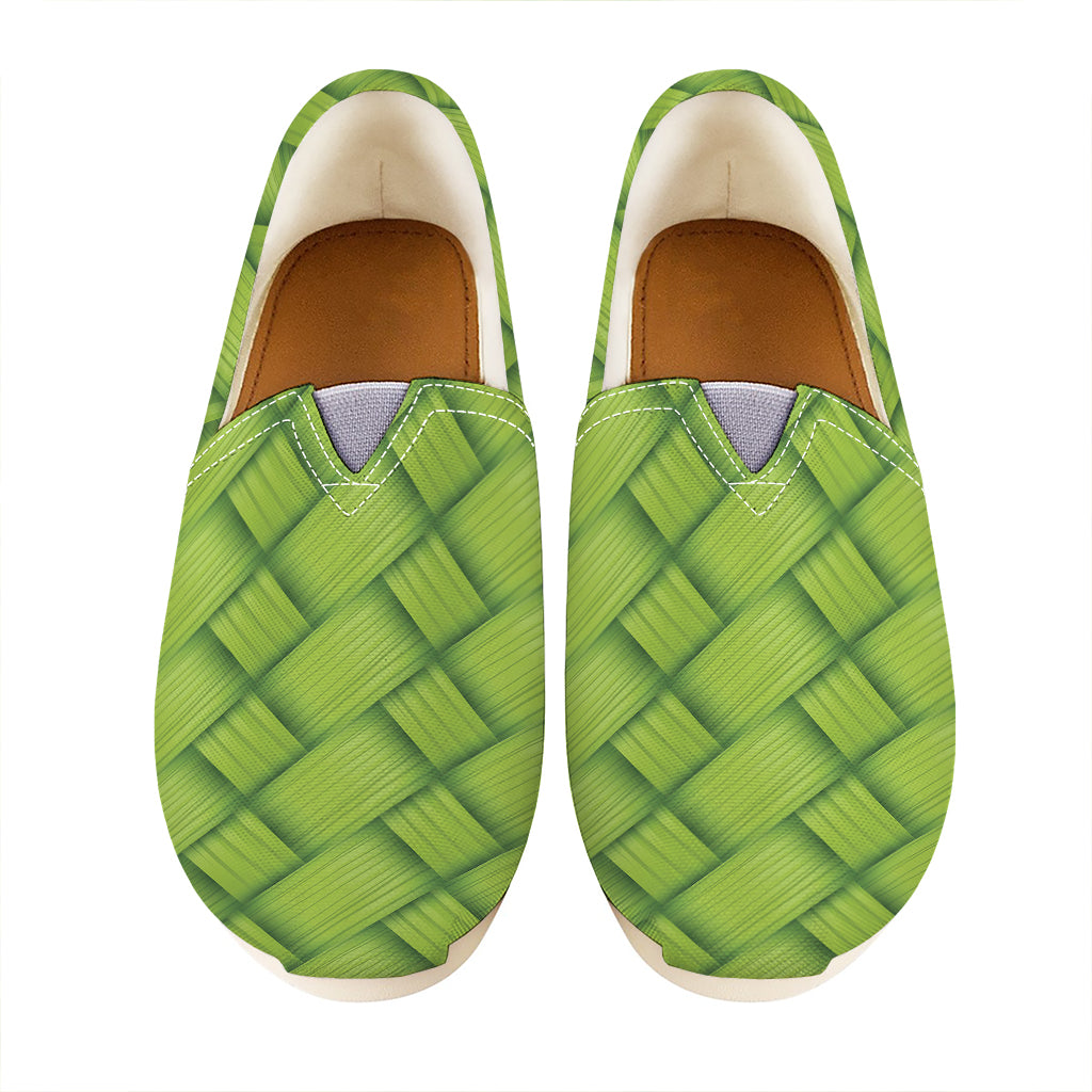 Green Bamboo Print Casual Shoes