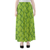 Green Bamboo Print Chiffon Maxi Skirt