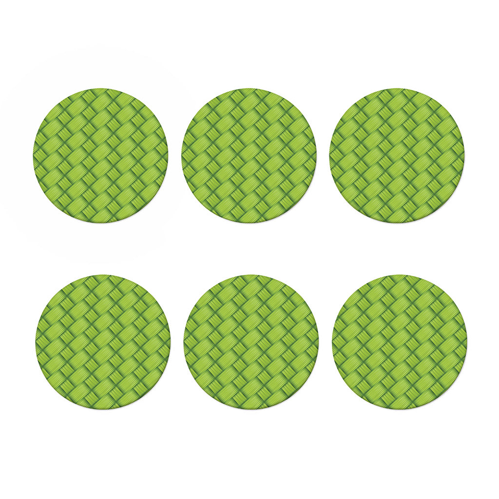 Green Bamboo Print Coaster Set