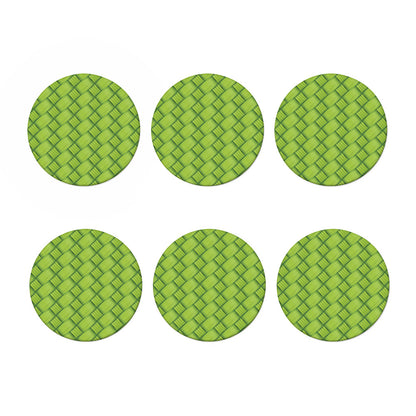 Green Bamboo Print Coaster Set