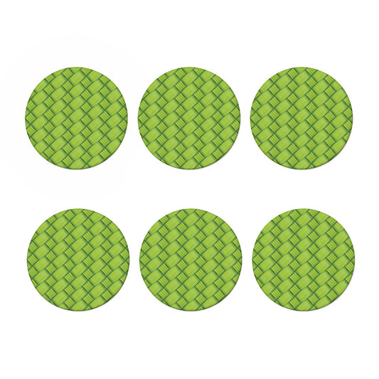 Green Bamboo Print Coaster Set