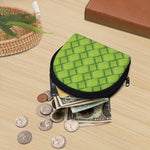 Green Bamboo Print Coin Purse