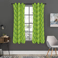 Green Bamboo Print Grommet Curtain Panels