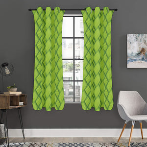 Green Bamboo Print Curtain