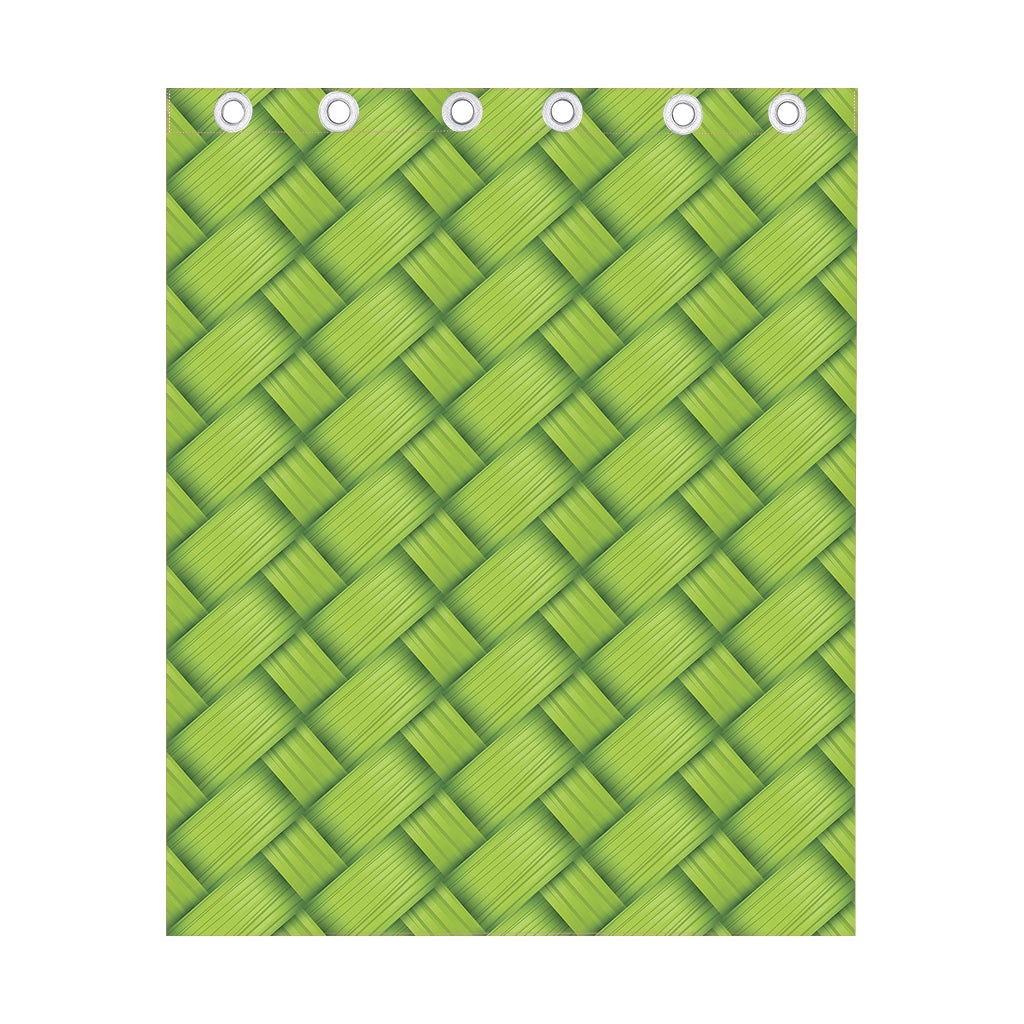 Green Bamboo Print Curtain