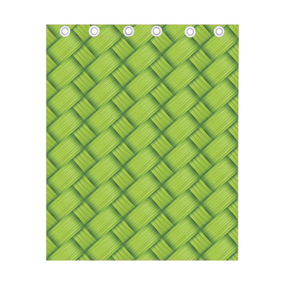 Green Bamboo Print Curtain