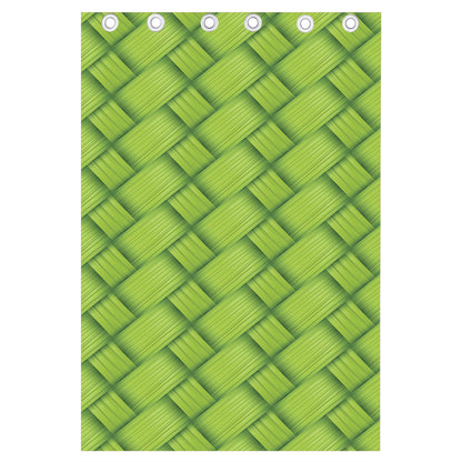 Green Bamboo Print Curtain