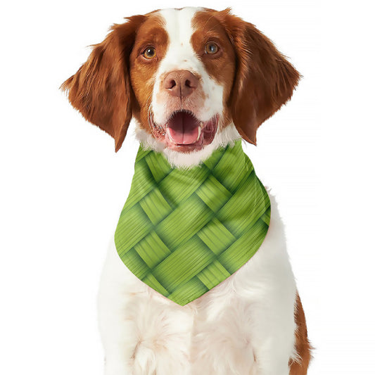 Green Bamboo Print Dog Bandana