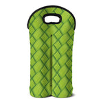 Green Bamboo Print Double Neoprene Wine Tote