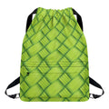 Green Bamboo Print Drawstring Backpack