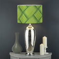 Green Bamboo Print Drum Lamp Shade