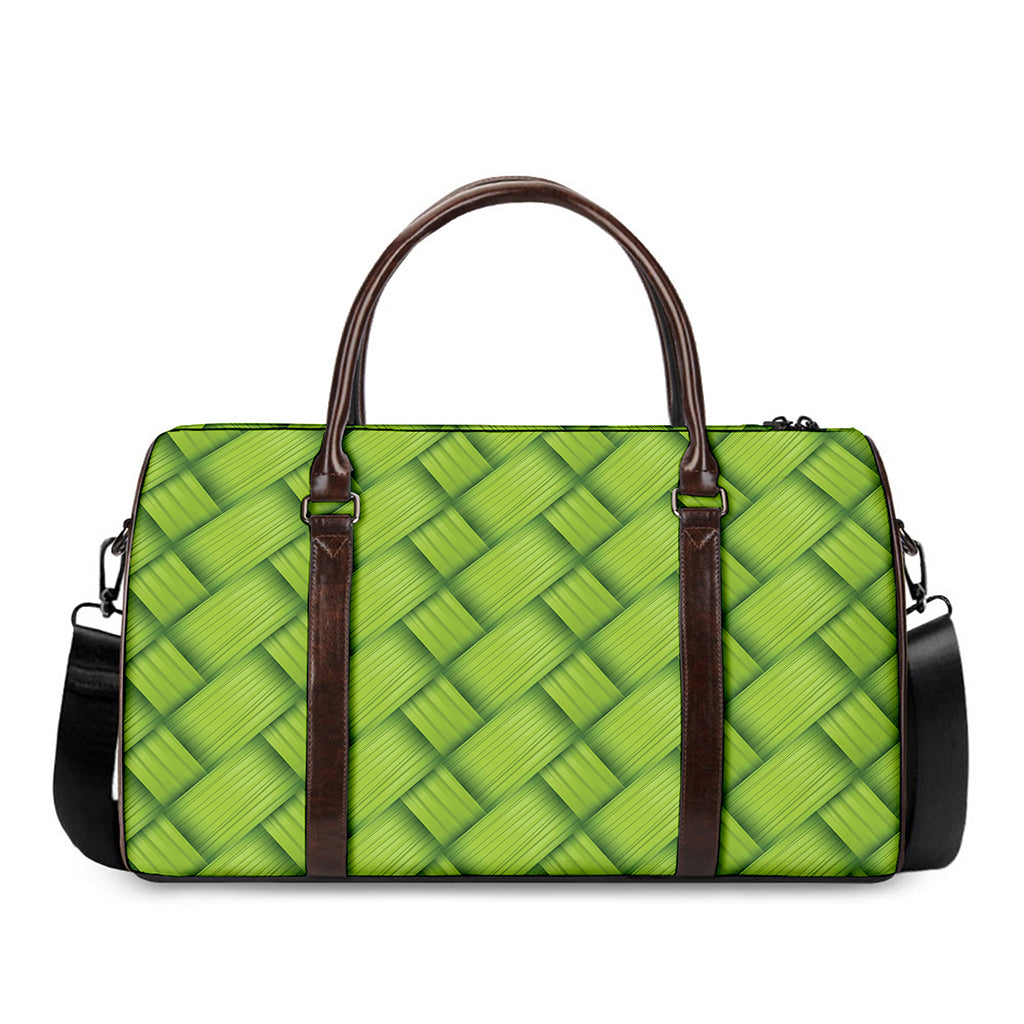 Green Bamboo Print Duffle Bag