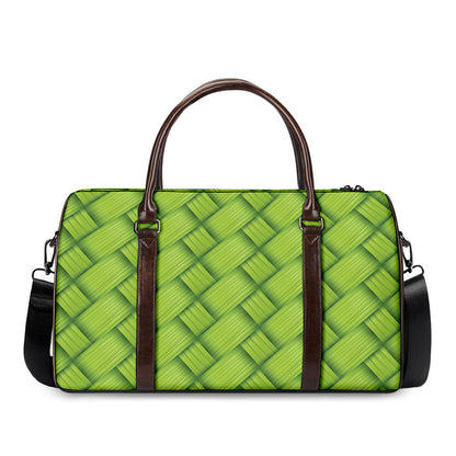 Green Bamboo Print Duffle Bag