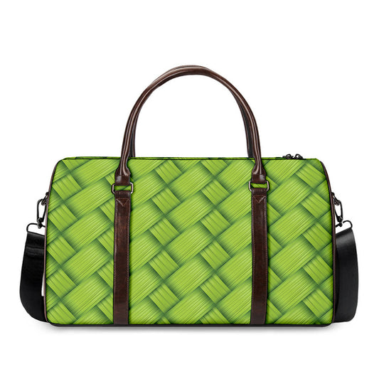 Green Bamboo Print Duffle Bag