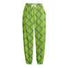 Green Bamboo Print Fleece Lined Knit Pants