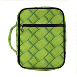 Green Bamboo Print Front Pocket Bible Bag