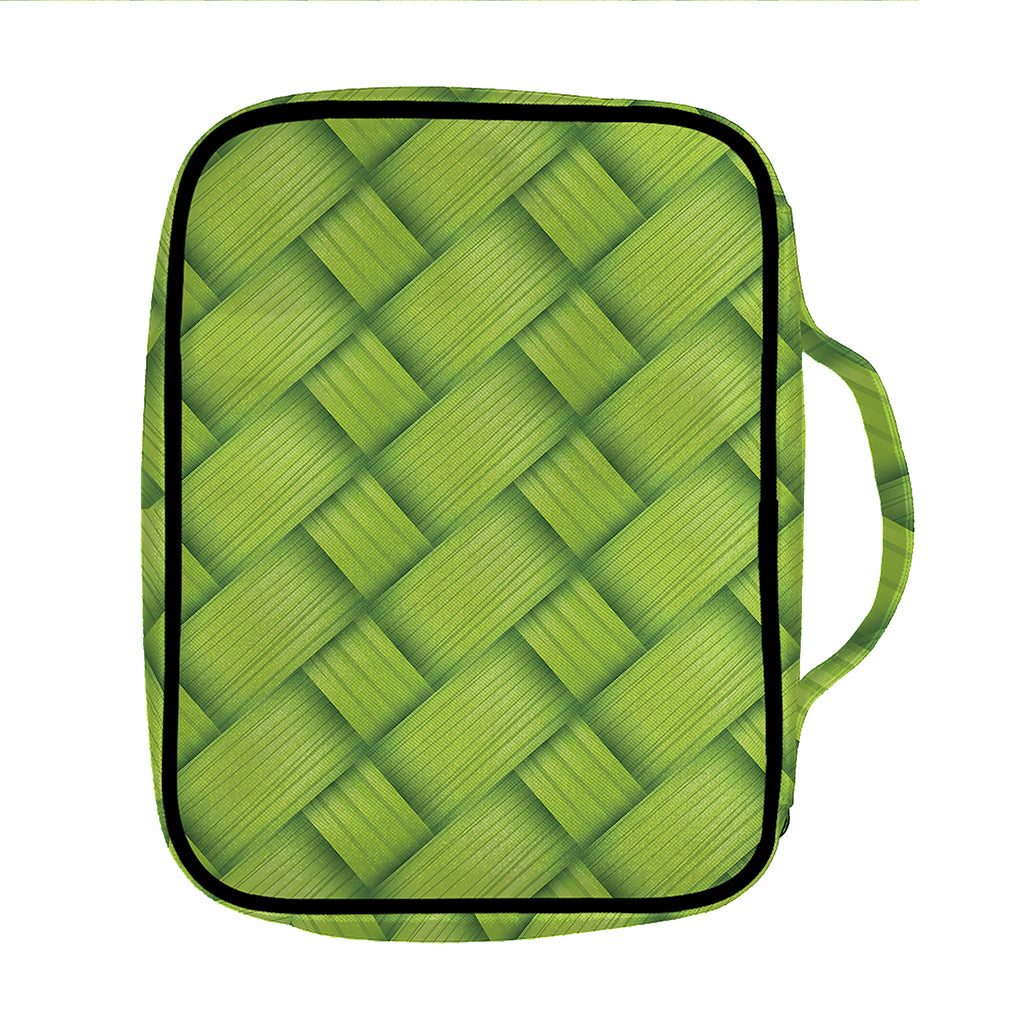 Green Bamboo Print Front Pocket Bible Bag