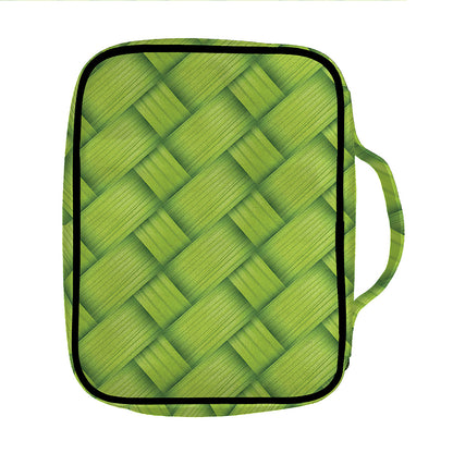 Green Bamboo Print Front Pocket Bible Bag