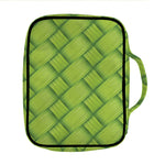Green Bamboo Print Front Pocket Bible Bag