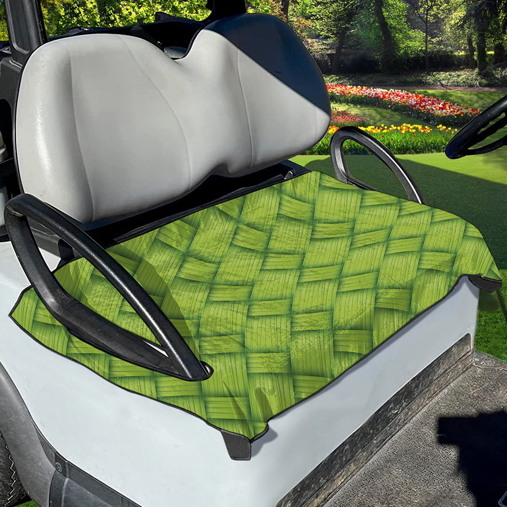 Green Bamboo Print Golf Cart Seat Cover