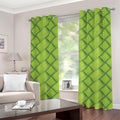 Green Bamboo Print Grommet Curtains