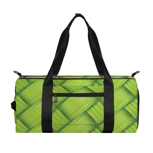 Green Bamboo Print Gym Bag