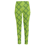 Green Bamboo Print High-Waisted Pocket Leggings