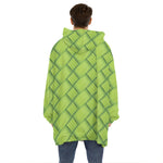 Green Bamboo Print Hoodie Blanket