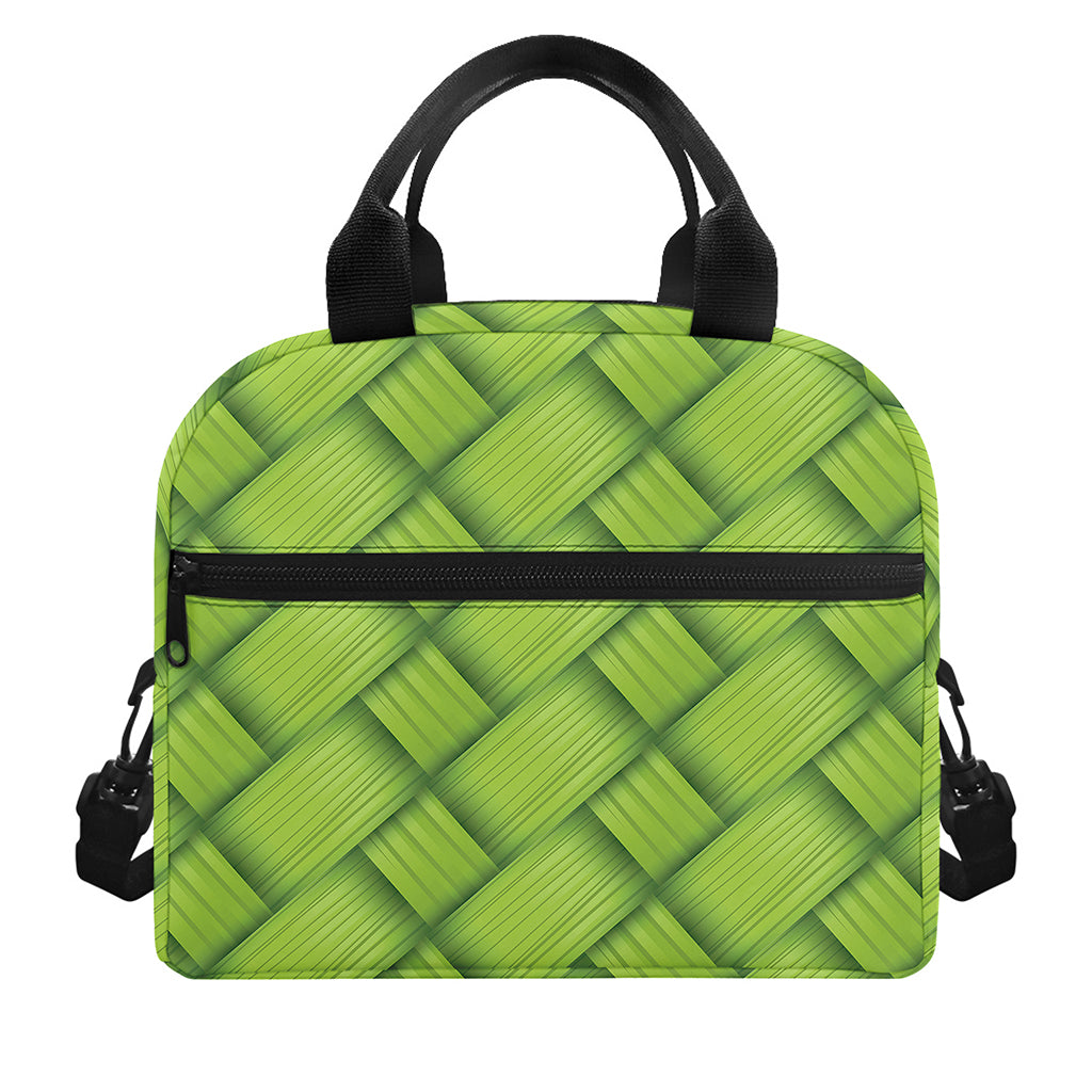 Green Bamboo Print Insulated Lunch Bag