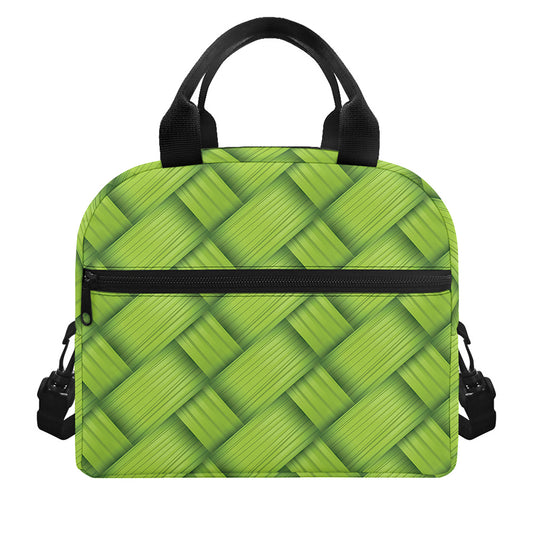 Green Bamboo Print Insulated Lunch Bag